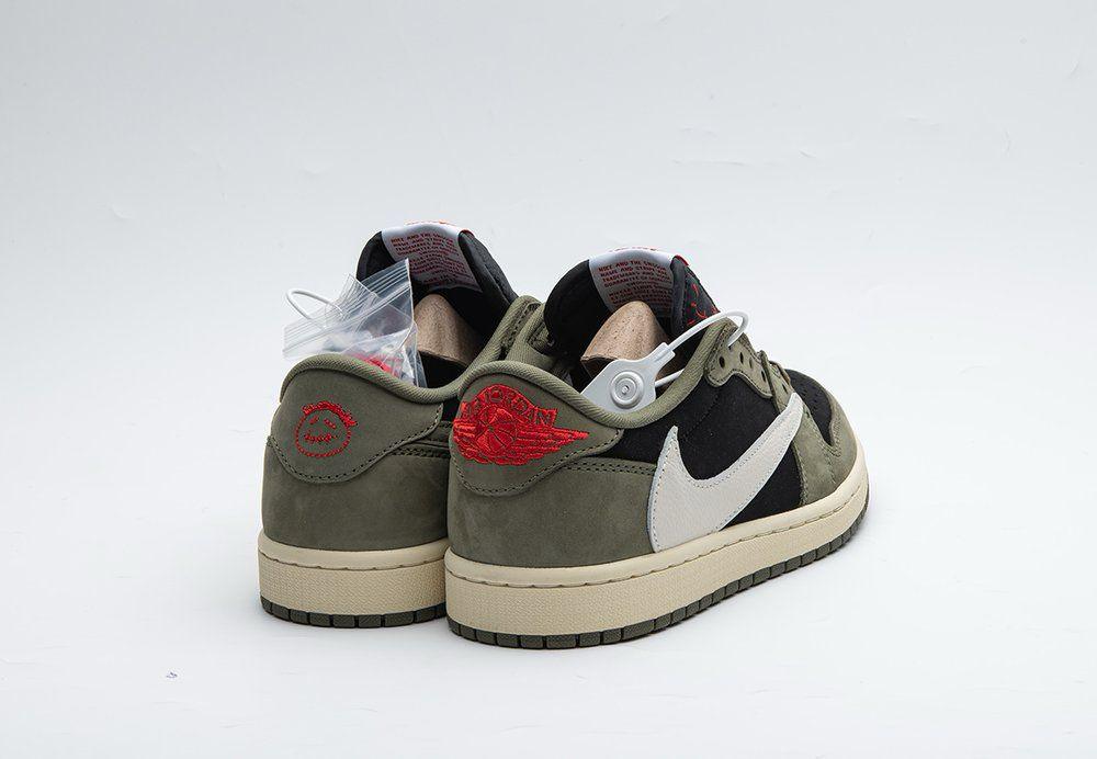 Travis Scott x Air Jordan 1 Low OG "Black Olive" Shoe Flyes