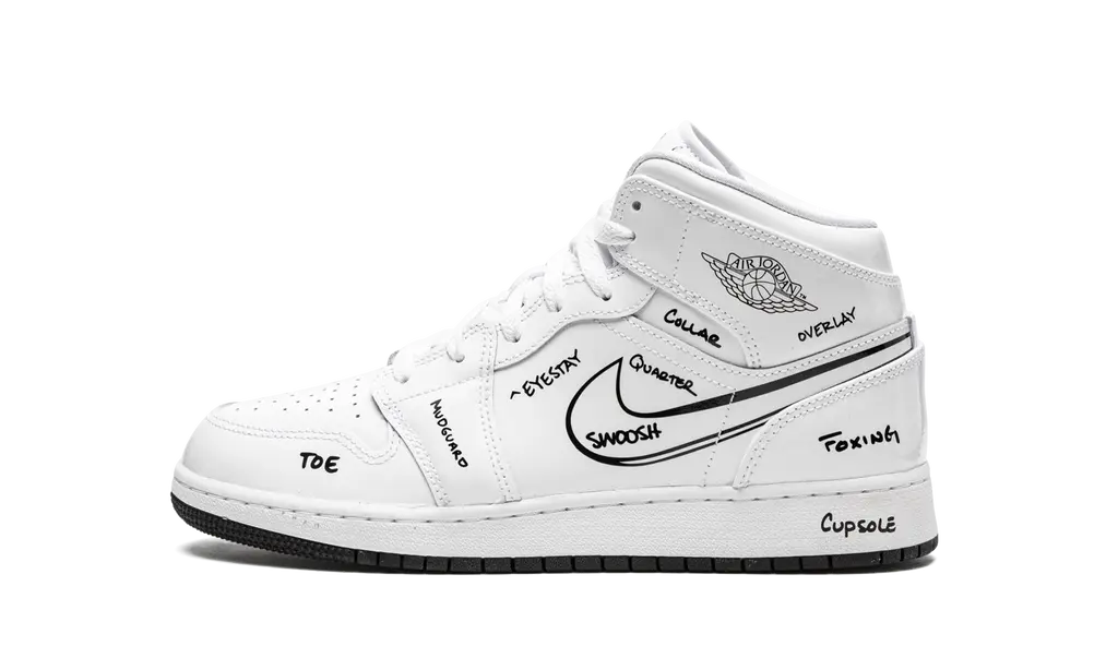 JORDAN 1 MID GS 'SCHEMATIC' Shoe Flyes