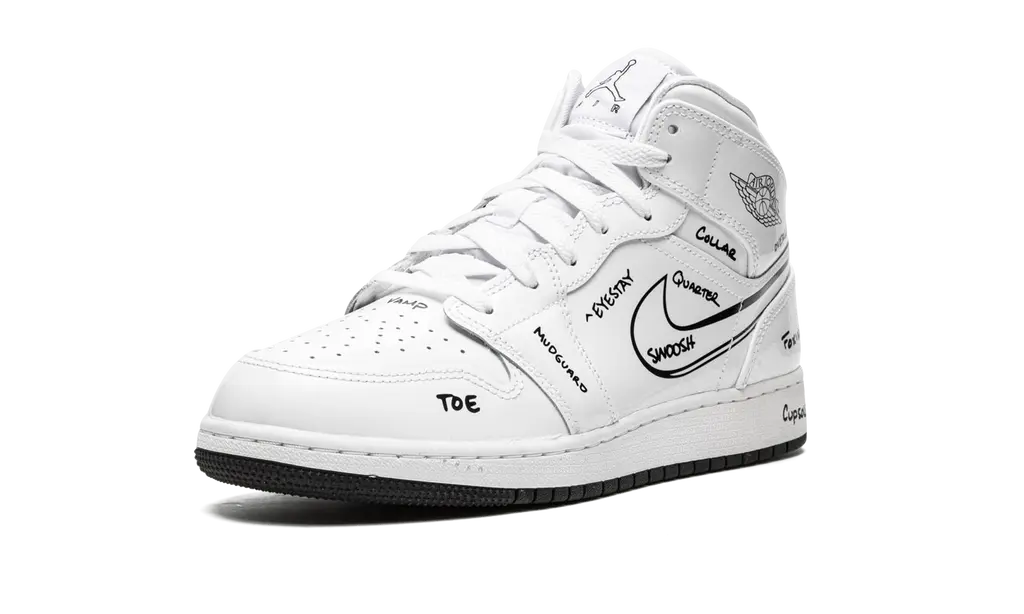 JORDAN 1 MID GS 'SCHEMATIC' Shoe Flyes