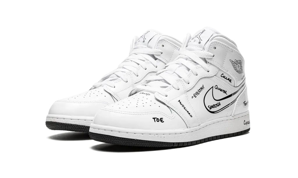 JORDAN 1 MID GS 'SCHEMATIC' Shoe Flyes