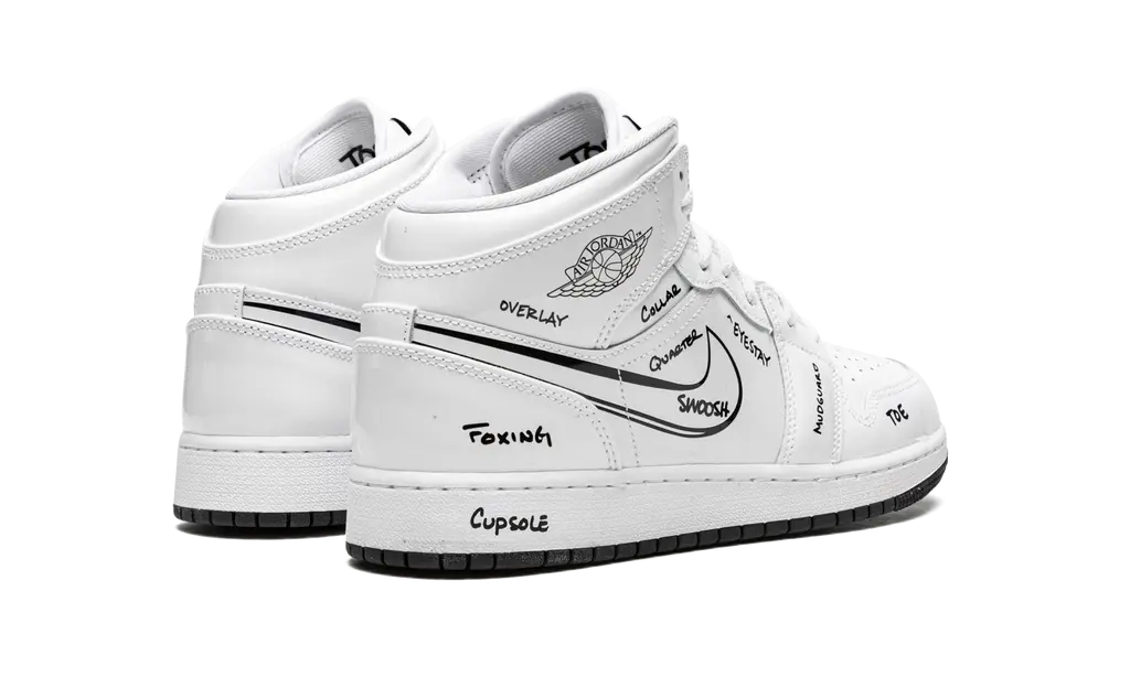 JORDAN 1 MID GS 'SCHEMATIC' Shoe Flyes