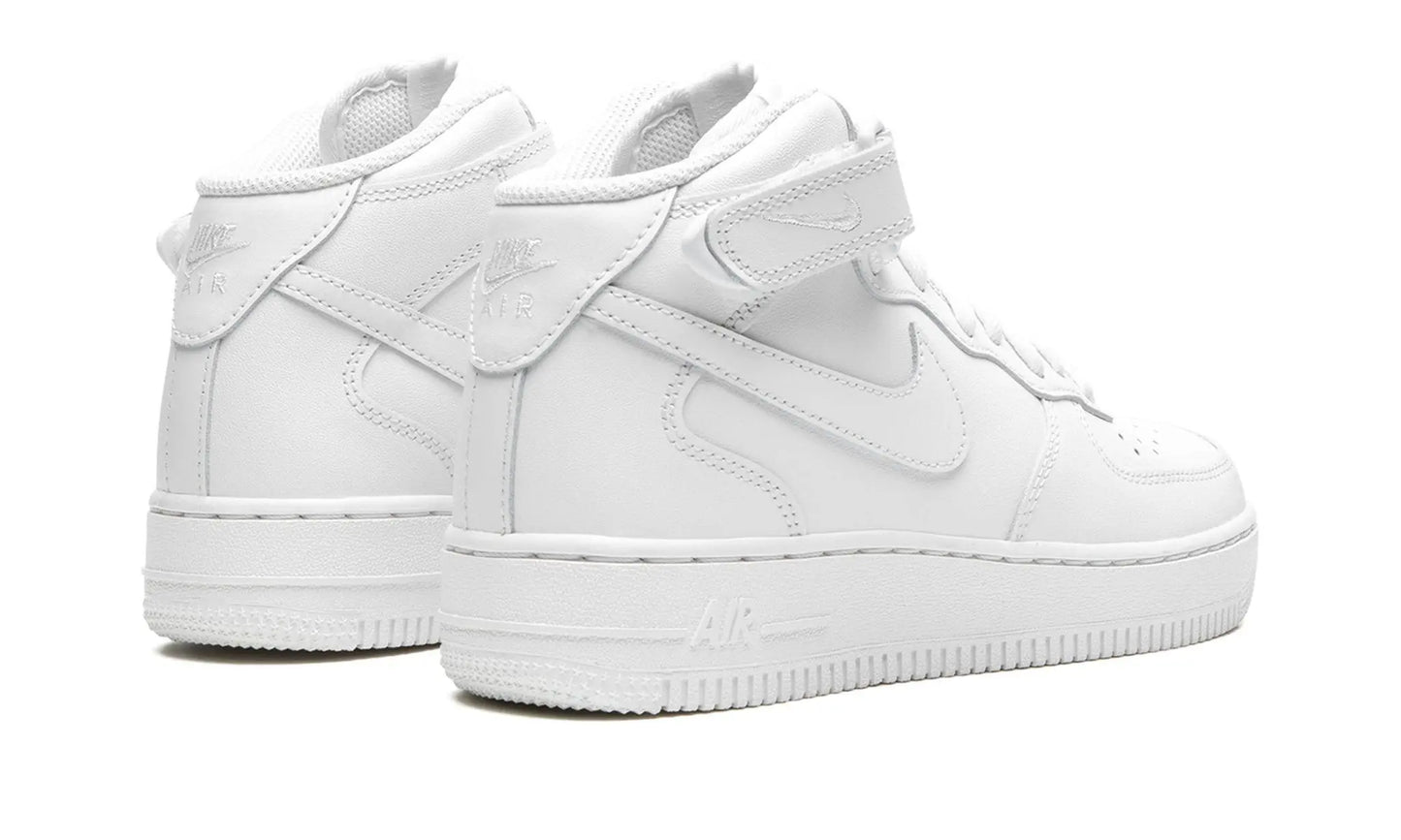NIKE AIR FORCE 1 MID "Triple White" Shoe Flyes