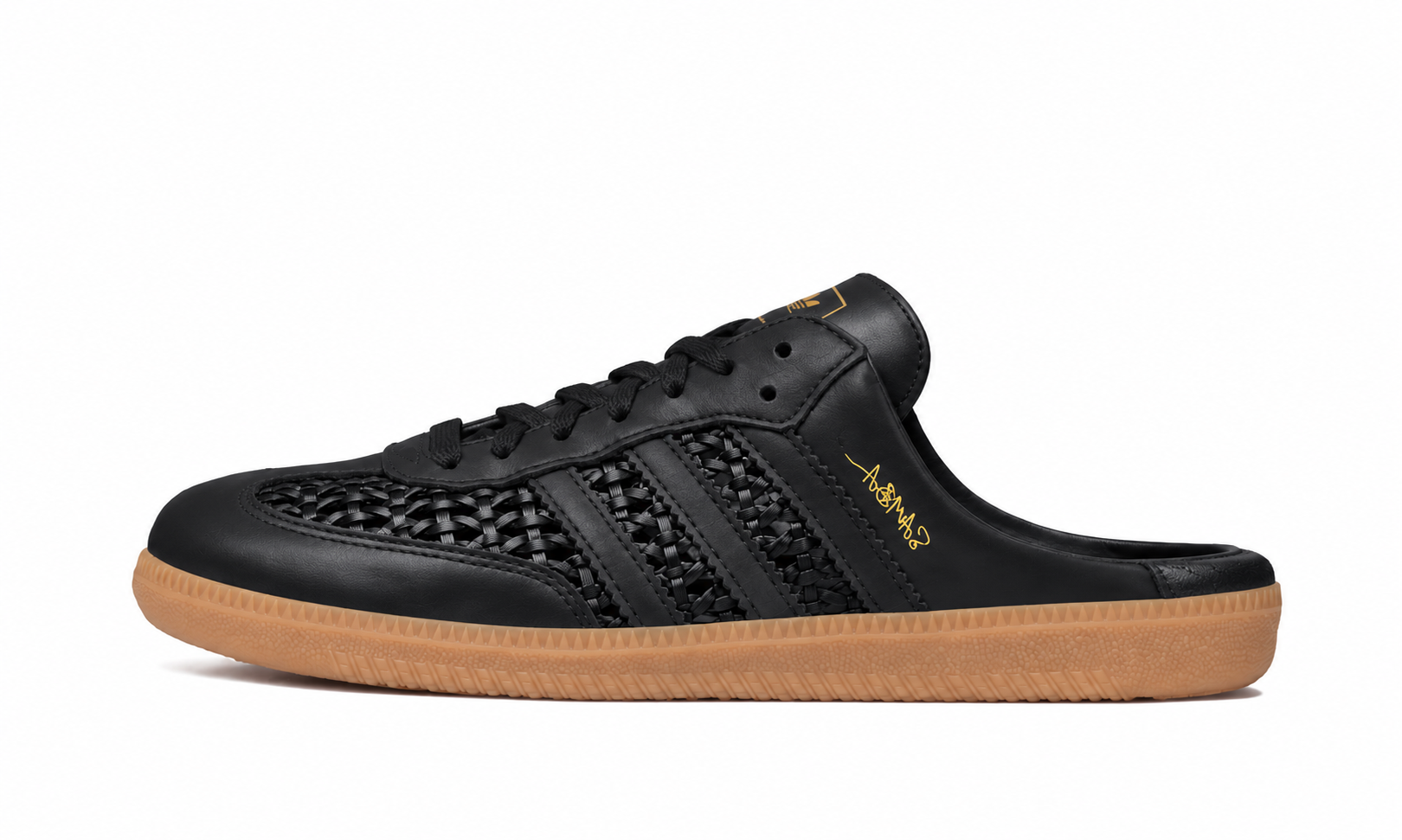 ADIDAS WOVEN LEATHER MULE  "BLACK GUM"
