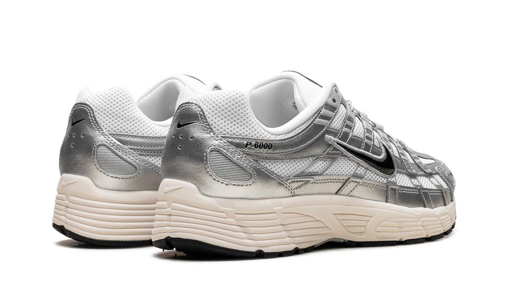 NIKE P-6000
"WHITE METALLIC SILVER FLAT SILVER BLACK"