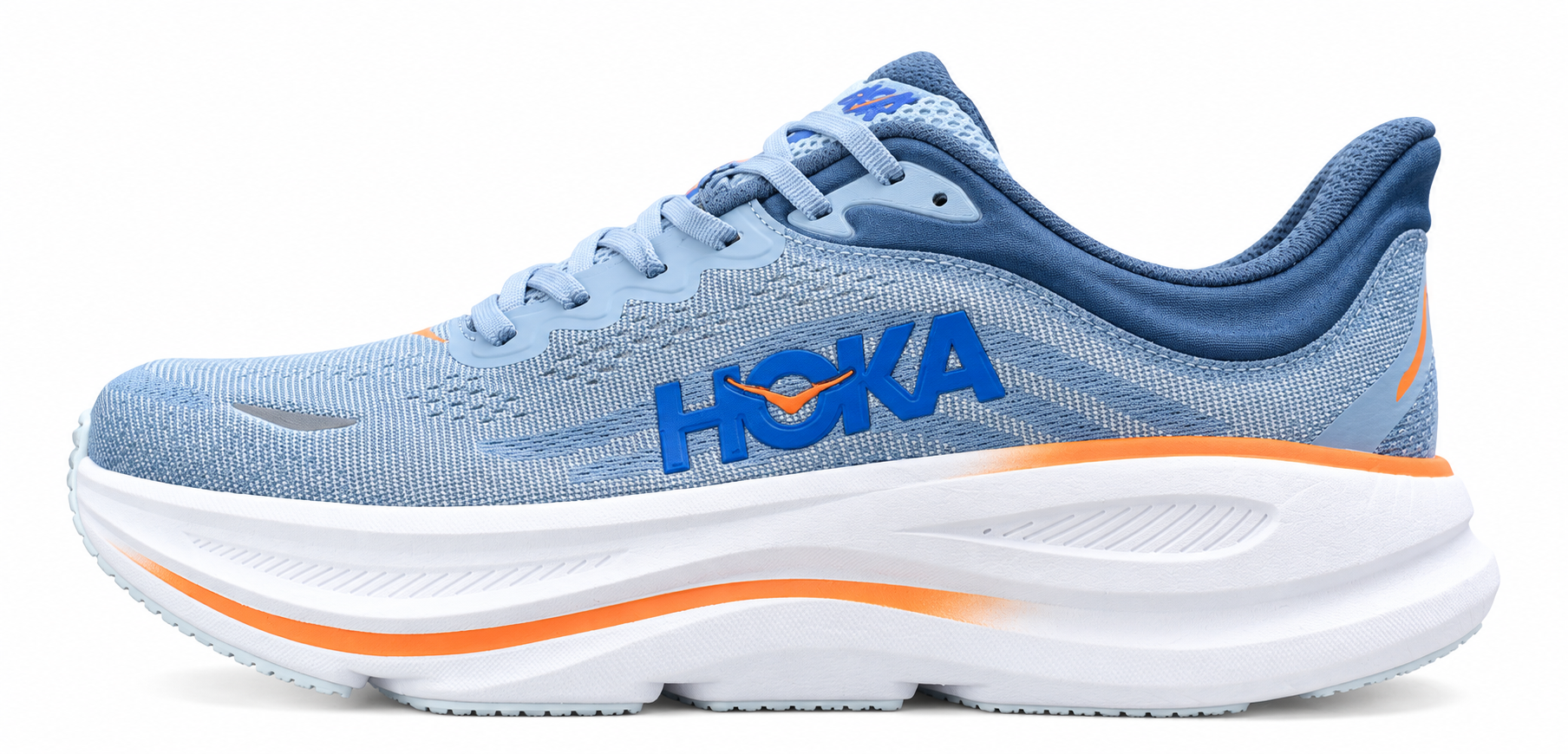 HOKA Bondi 9 "Blue / Light Blue with Orange"
